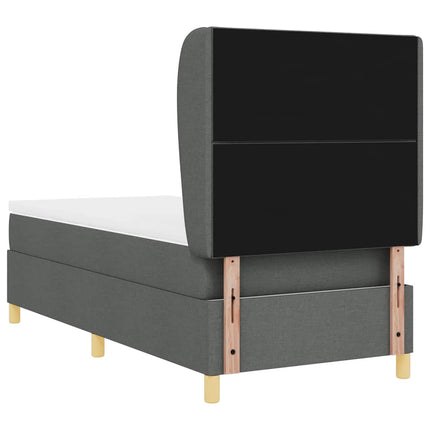 Box spring seng med hovedgærde Mørkegrå 200 x 90 cm Stof