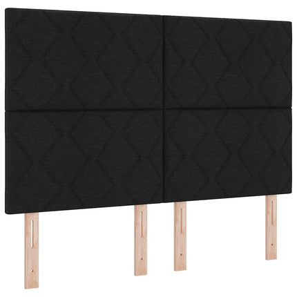 Box spring seng med hovedgærde Sort 190 x 140 cm Stof