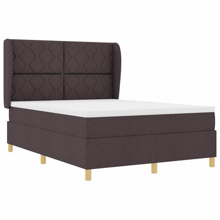 Box spring seng med hovedgærde Mørk Brun 200 x 140 cm Stof