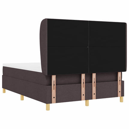 Box spring seng med hovedgærde Mørk Brun 200 x 140 cm Stof