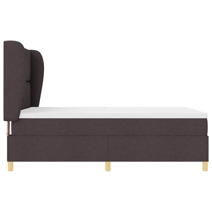 Box spring seng med hovedgærde Mørk Brun 200 x 140 cm Stof