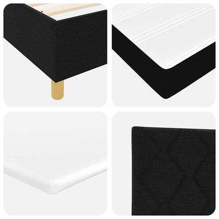 Box spring seng med hovedgærde Sort 200 x 160 cm Stof
