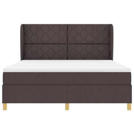 Box spring seng med hovedgærde Mørk Brun 200 x 180 cm Stof