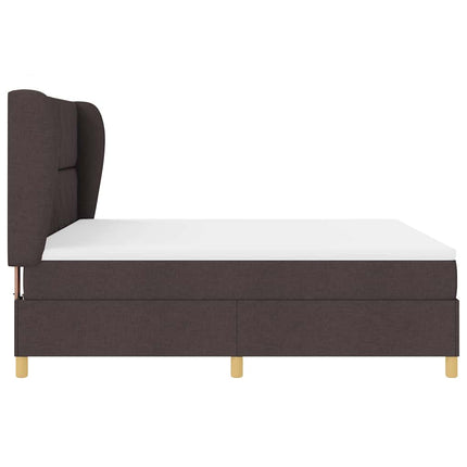 Box spring seng med hovedgærde Mørk Brun 200 x 180 cm Stof