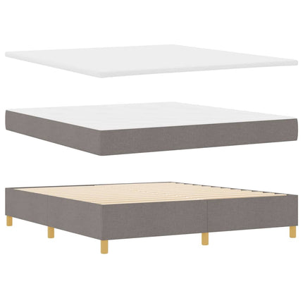 Box spring seng med hovedgærde Gråbrun 200 x 180 cm Stof