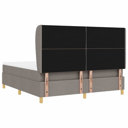 Box spring seng med hovedgærde Gråbrun 200 x 180 cm Stof