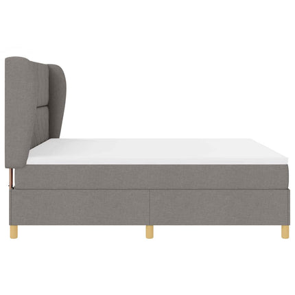 Box spring seng med hovedgærde Gråbrun 200 x 180 cm Stof