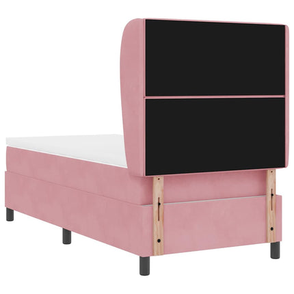 Box spring seng med hovedgærde Lyserød 200 x 90 cm Fløjl