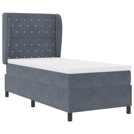 Box spring seng med madras Mørkegrå 200 x 100 cm Fløjl