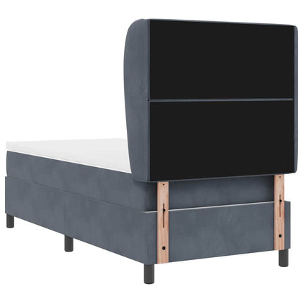 Box spring seng med madras Mørkegrå 200 x 100 cm Fløjl