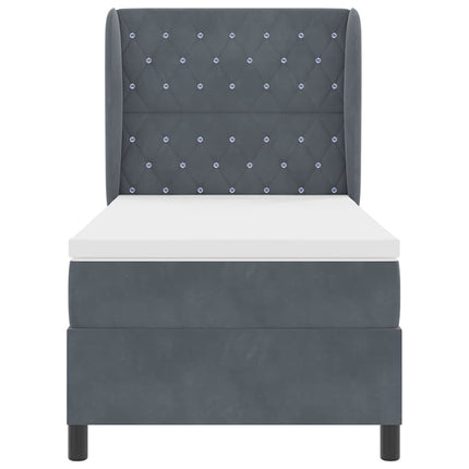 Box spring seng med madras Mørkegrå 200 x 100 cm Fløjl