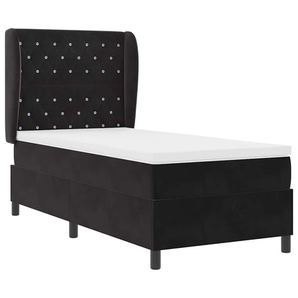 Box spring seng med madras Sort 200 x 100 cm Fløjl