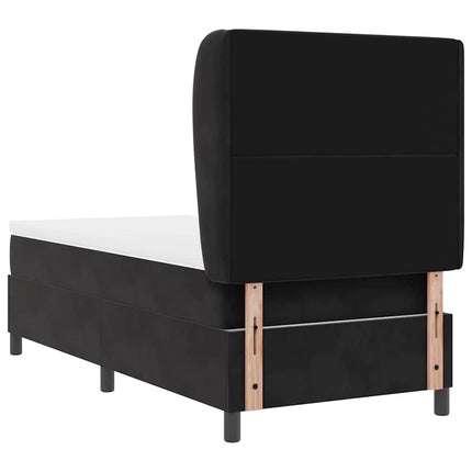 Box spring seng med madras Sort 200 x 100 cm Fløjl