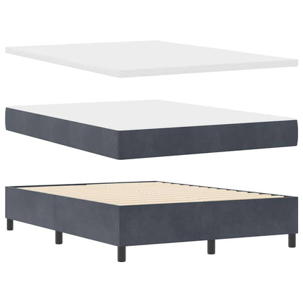 Box spring seng med madras Mørkegrå 190 x 140 cm Fløjl