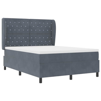 Box spring seng med madras Mørkegrå 200 x 140 cm Fløjl