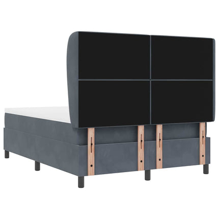 Box spring seng med madras Mørkegrå 200 x 140 cm Fløjl