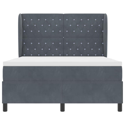 Box spring seng med hovedgærde Mørkegrå 200 x 160 cm Fløjl
