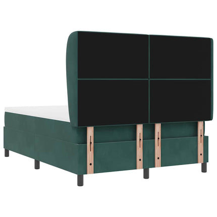 Box spring seng med madras Mørkegrøn 200 x 160 cm Fløjl