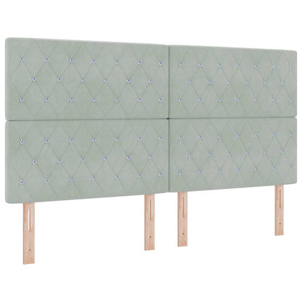 Box spring seng med madras Lysegrå 200 x 180 cm Fløjl