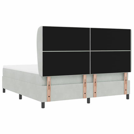 Box spring seng med madras Lysegrå 200 x 180 cm Fløjl