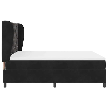 Box spring seng med madras Sort 200 x 180 cm Fløjl