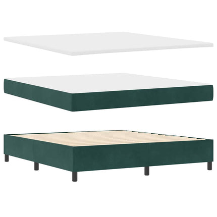 Box spring seng med madras Mørkegrøn 200 x 180 cm Fløjl