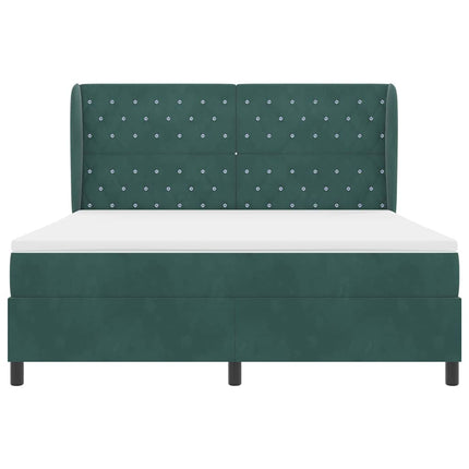 Box spring seng med madras Mørkegrøn 200 x 180 cm Fløjl