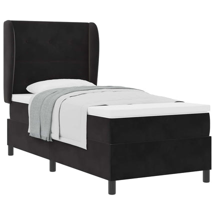 Box spring seng med hovedgærde Sort 200 x 80 cm Fløjl