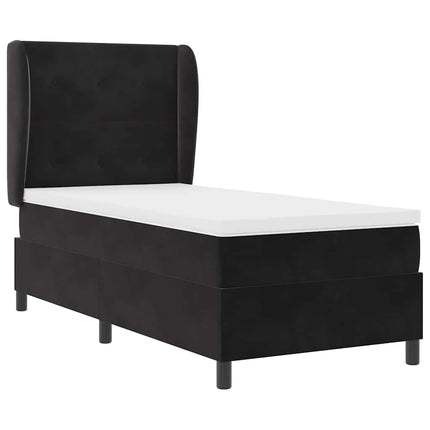 Box spring seng med hovedgærde Sort 200 x 80 cm Fløjl