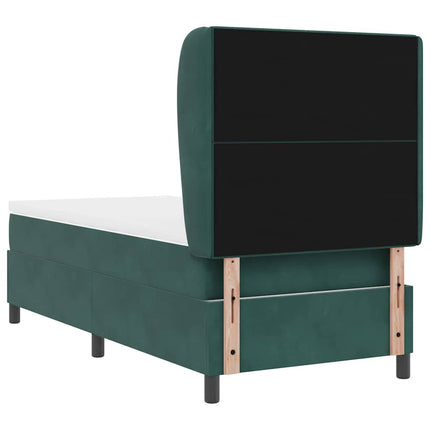 Box spring seng med hovedgærde Mørkegrøn 190 x 90 cm Fløjl