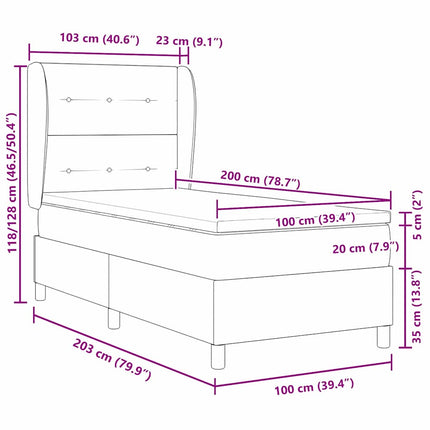 Box spring seng med hovedgærde Mørkegrøn 200 x 100 cm Fløjl