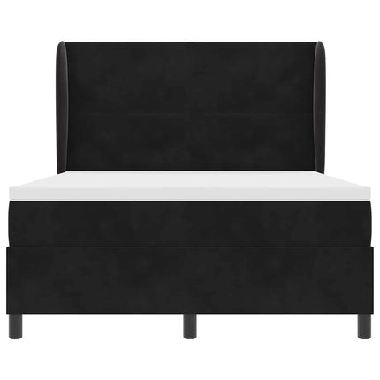 Box spring seng med hovedgærde Sort 200 x 160 cm Fløjl