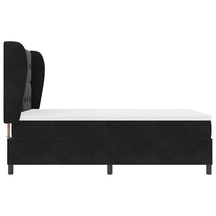 Box spring seng med hovedgærde Sort 200 x 160 cm Fløjl