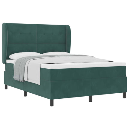 Box spring seng med hovedgærde Mørkegrøn 200 x 160 cm Fløjl