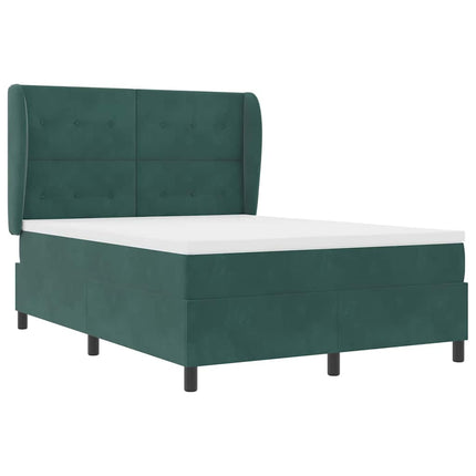 Box spring seng med hovedgærde Mørkegrøn 200 x 160 cm Fløjl