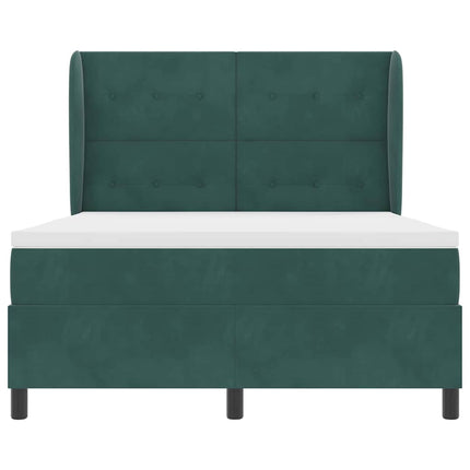 Box spring seng med hovedgærde Mørkegrøn 200 x 160 cm Fløjl