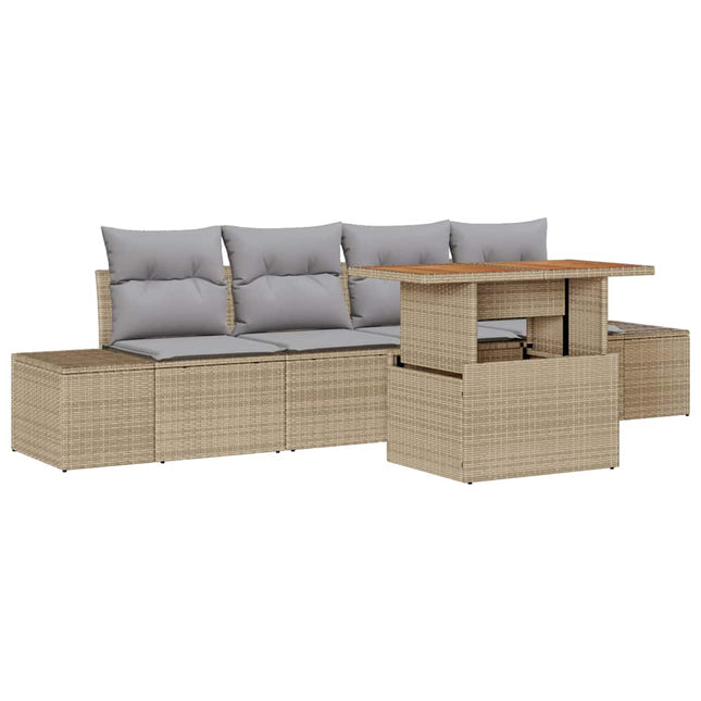 Have Spisebordssæt med pude 5 pcs Beige og grå