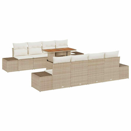Havesofa Sæt 9 stk. Beige og creme