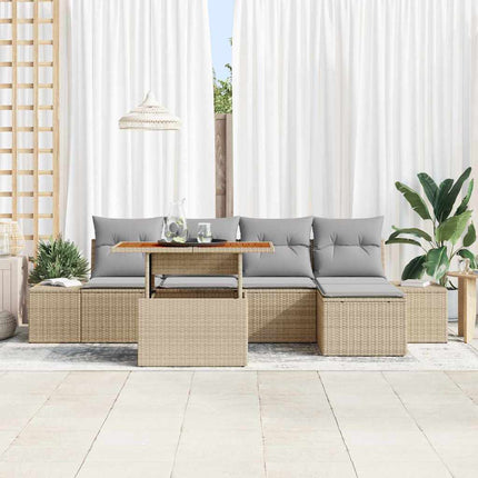 Havesofa Sæt 6 pcs Beige og grå