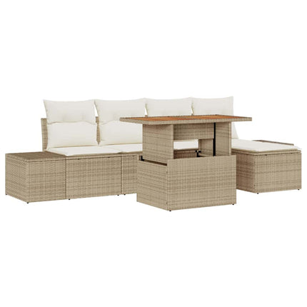 Havesofa Sæt 6 pcs Beige og creme