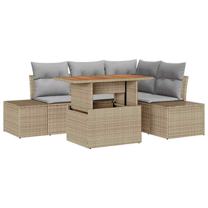 Havesofa Sæt 5 stk. Beige og grå