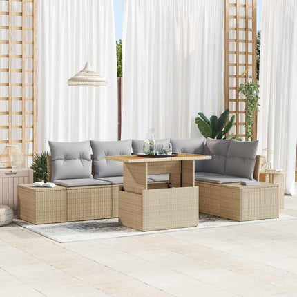 Havesofa Sæt 6 stk. Beige og grå
