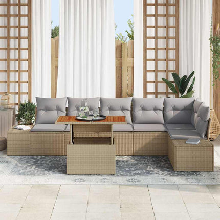 Havesofa Sæt 7 stk. Beige og grå