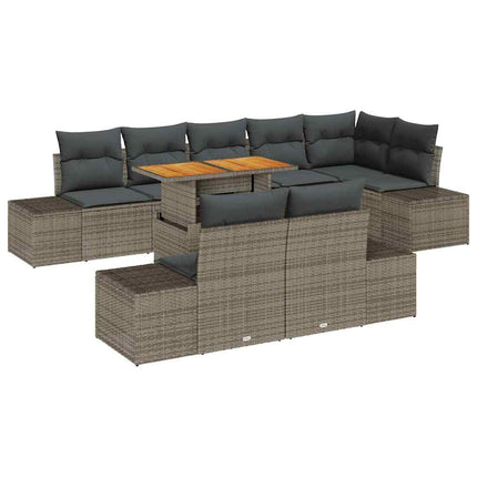 Havesofa Sæt 9 stk. Grå polyrattan