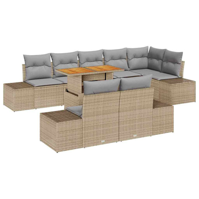 Have Spisebordssæt med pude 9 pcs Beige og grå