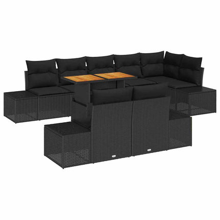Havesofa Sæt 9 stk. Sort og Brunt