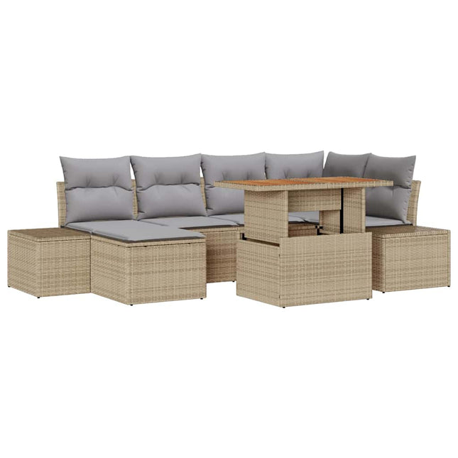 Havesofa Sæt 7 stk. Beige og grå