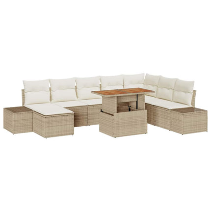 Havesofa Sæt 9 pcs Beige og creme