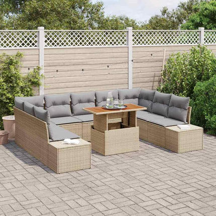 Havesofa Sæt 10 stk. Beige og grå
