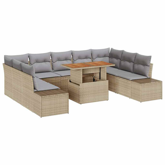 Have Spisebordssæt med pude 10 pcs Beige og grå